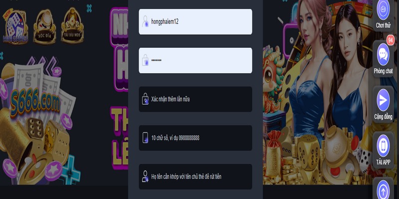 Khi điền thông tin đăng ký, đảm bảo rằng anh em với tên nhập phải chính xác 