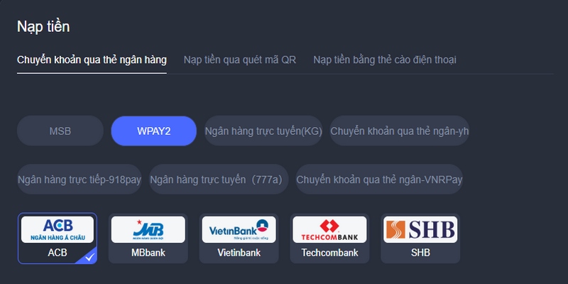 Người mới có thể thực hiện nạp tiền vào tài khoản S666 thông qua chuyển khoản 