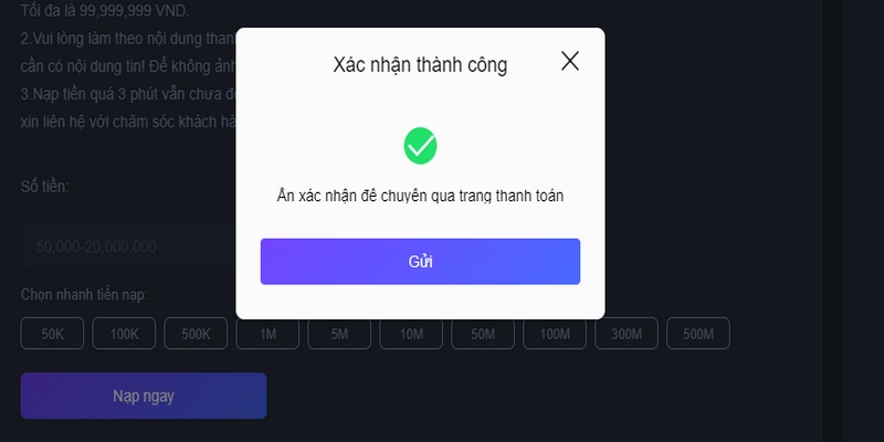 Trên trang cá nhân của anh em, chọn mục "Nạp tiền" hoặc "Nạp fund"